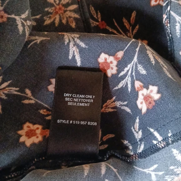 Rebecca Taylor Lia Black Floral Silk Blend Blouse Size 10 - Picture 9 of 9